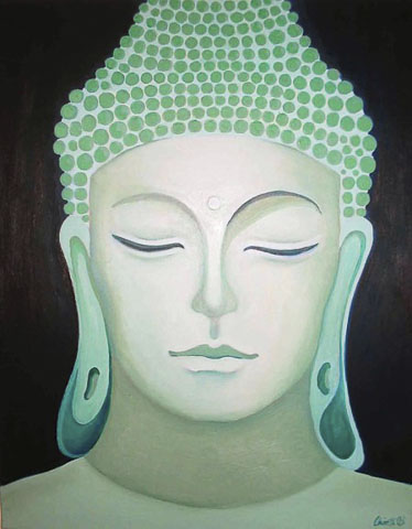 Ölbild von Catarina Chietti: Weiblicher Buddha