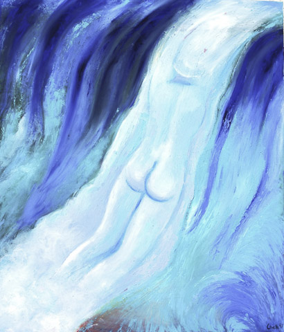 Ölbild von Catarina Chietti: Wasserstrudel